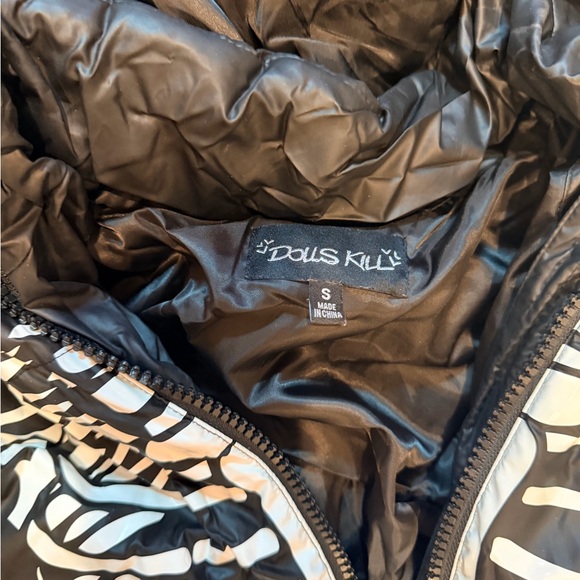 Dolls Kill Black and White Skeleton Jumpsuit - Picture 2 of 3